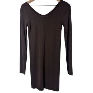 ANYTHING BLING BOUTIQUE LONG SLEEVE BROWN DRESS SIZE ONE SIZE BRAND NEW